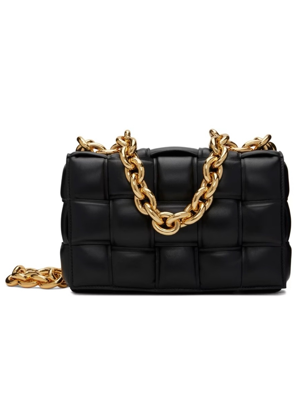 FASHION BAGS
Black Chain Cassette Shoulder Bag, Black/Gold